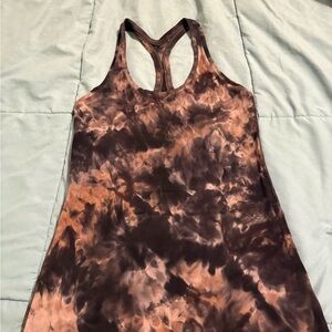 Lululemon Cool Racerback Tank Tie Dye Brown Black Athletic Yoga Top